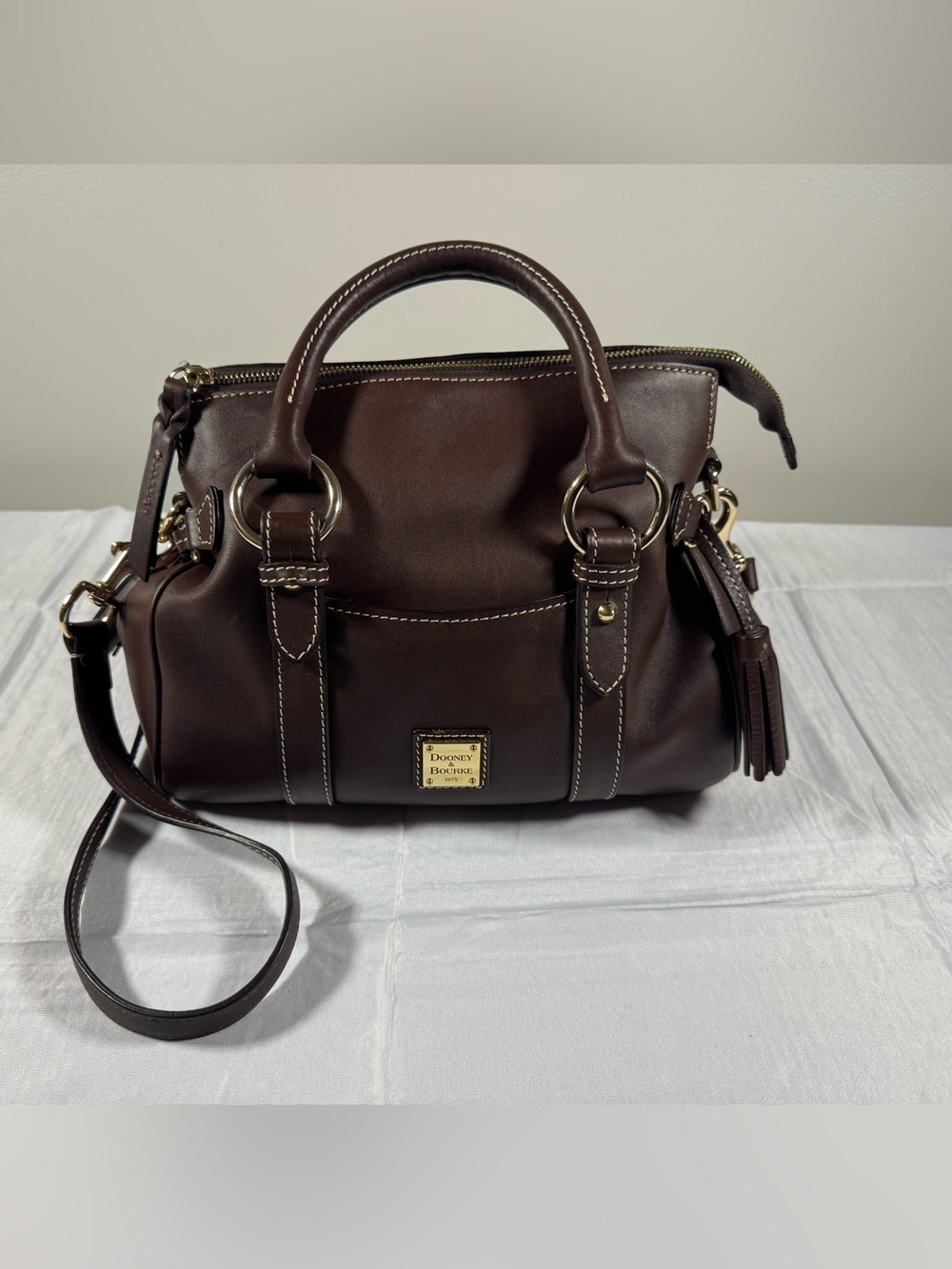 Dooney & Bourke Florentine Large Satchel Chestnut Leather